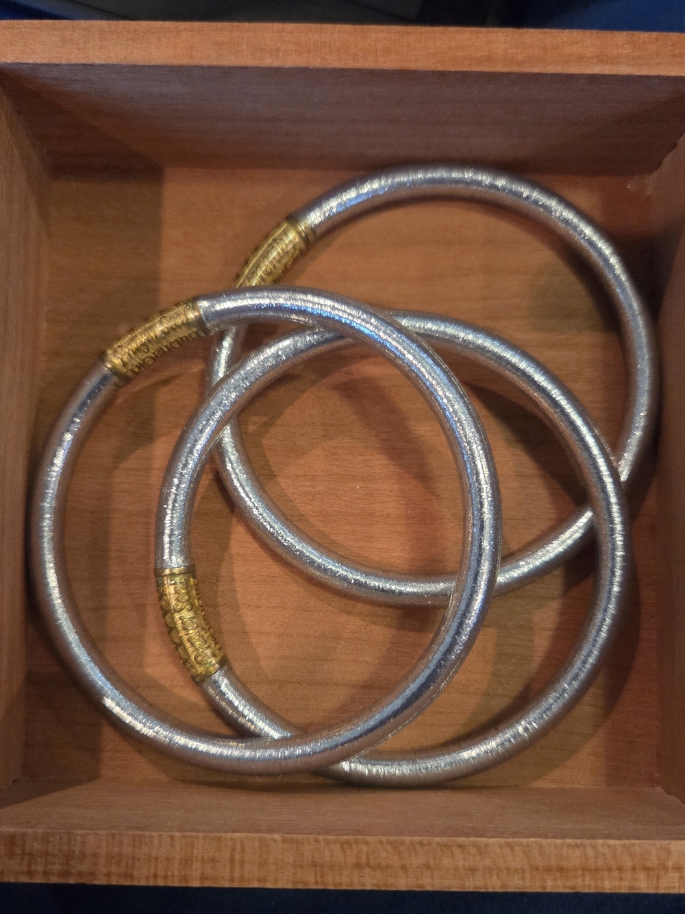 Buddha Girl Silver Bracelets (3), Sz Medium